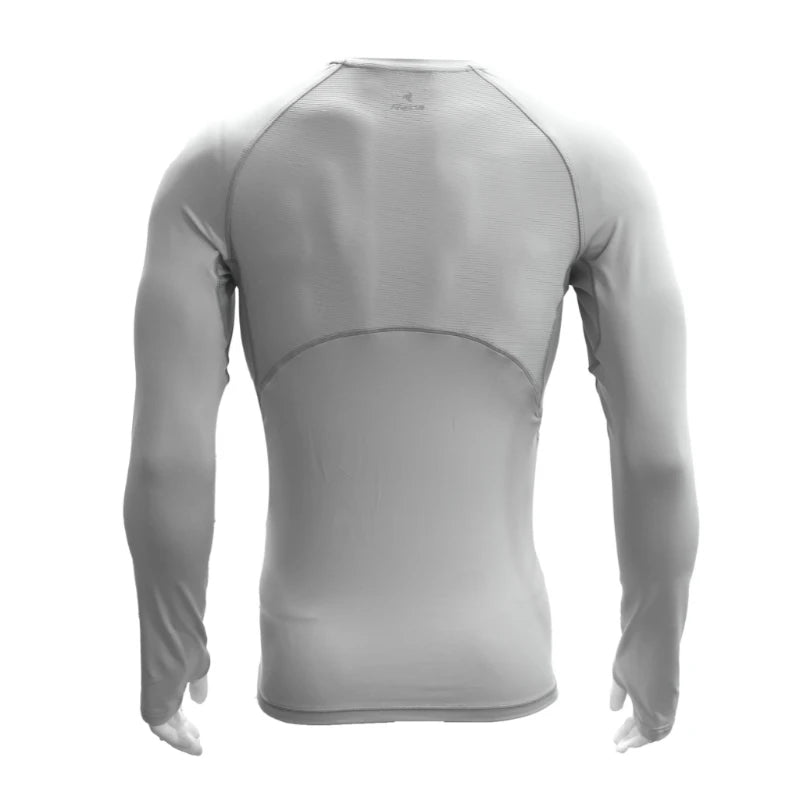 Raida High Performance Base Layer (Upper) in Grey Color – Breathable, Anti-Odor Compression Shirt For Riders & Athletes, Inner wear for bike riders, Best Base layer for riders in India, top layer inners for long touring, road trips.