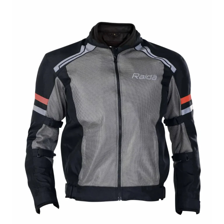 Raida Tourer Motorcycle Jacket in Grey Red Color – Budget-Friendly Best Riding Jacket under 5000 in India, Best Bike jacket for riders under 5k, Ce Level 2 Armored Riding Jacket ith full safety and protection, Best Bike Jacket for Long touring, road trips, safe long tours for motorcycle riders riding Indian Bikes