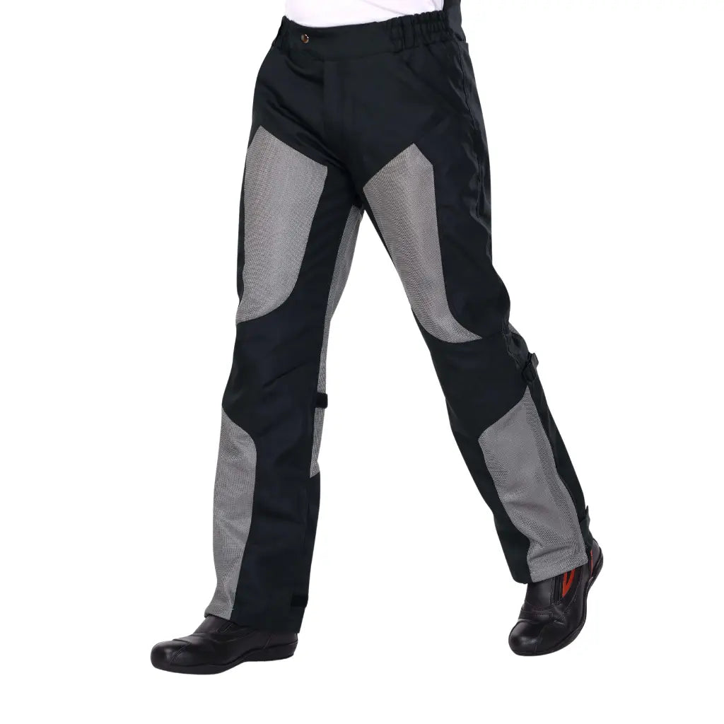 Raida Tourer Motorcycle Riding Pants in Black Grey Color – Ce Level 2 Armored, Lightweight Touring Pants, Best Riding pants under 5000, Best Bike pants in india for riders, made for indian roads and indian motorcycle bikes, Best pants for long touring, bike rides, road trips