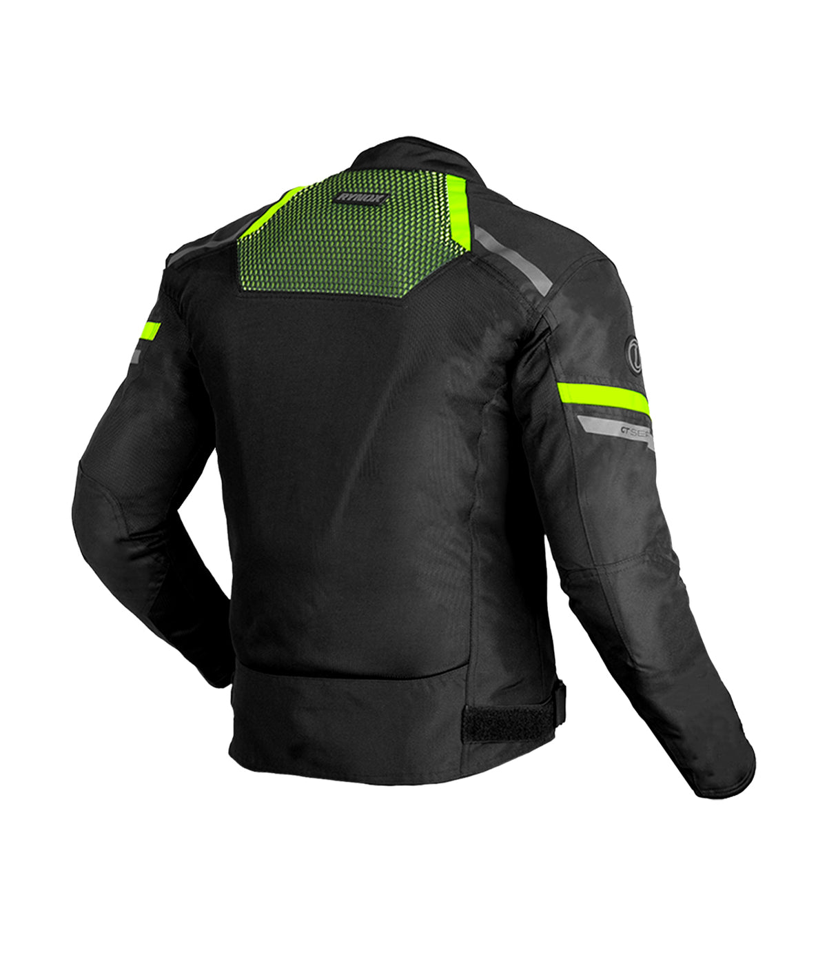 Rynox Helium GT 3 Riding Jacket in Black Green Color - Lightweight CE Level 2 Certified Mesh Jacket, Best Riding Jacket in India, Mesh jacket for Bike Riders, Best Bike Jacket for Road Trips, Long Touring, Motorcycle Tours,