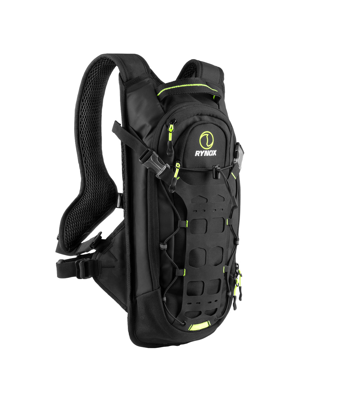 Rynox Navigator Hydration Backpack in Black Green color - Versatile Outdoor Adventure Gear, Durable & Hydration-Ready, Best Hydration Backpack sack in India for long touring, road trips and adventure tours,