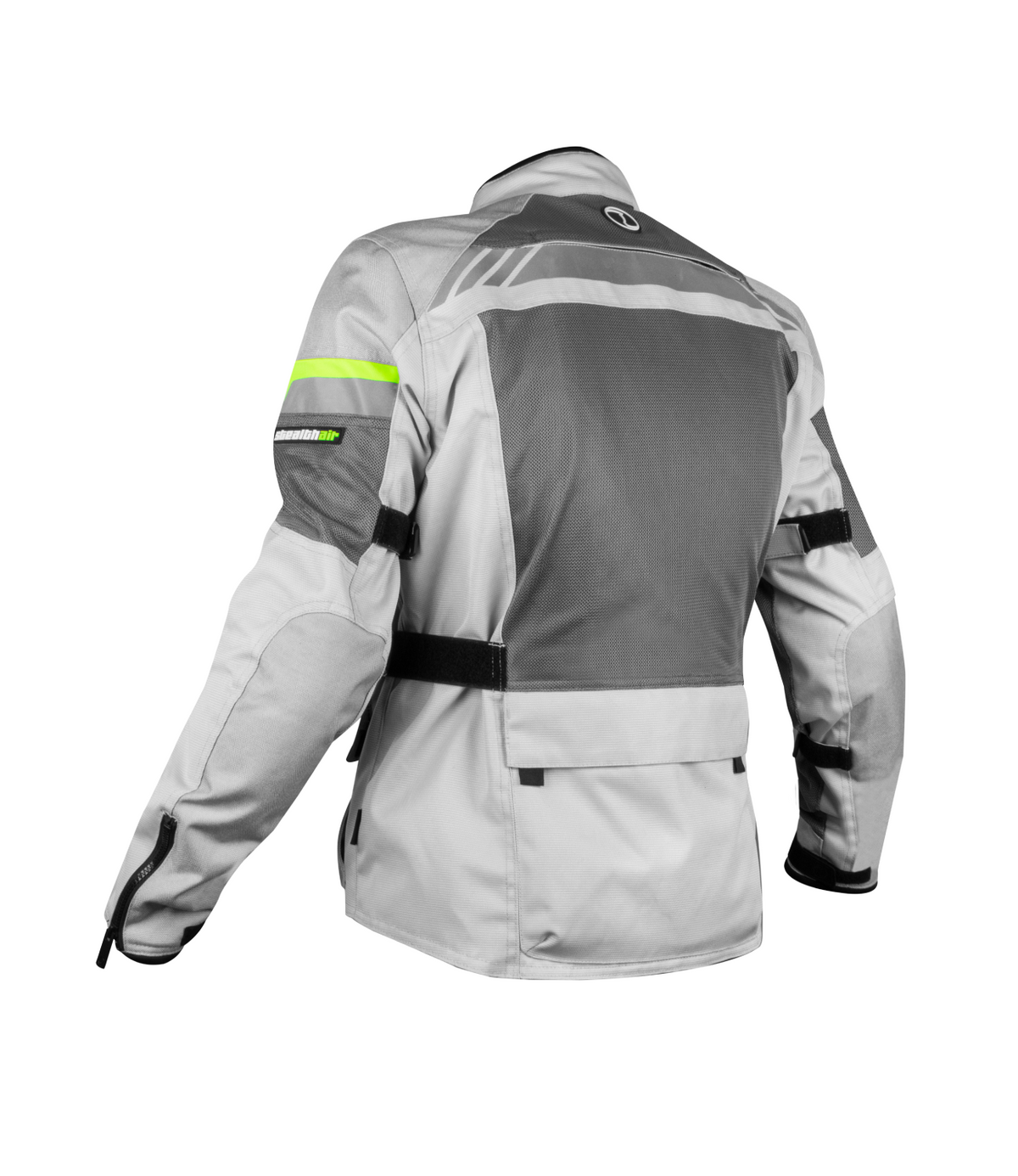 Rynox Stealth Air Pro Riding Jacket with Grey Hi Viz Green Stylish Color - CE Level 2 Certified ADV Touring Jacket, Best Riding Jacket in India under 10,000, Safe Riding Gears for Indian Bikes, Best Rynox Riding jacket for motorcyle bikes in india
