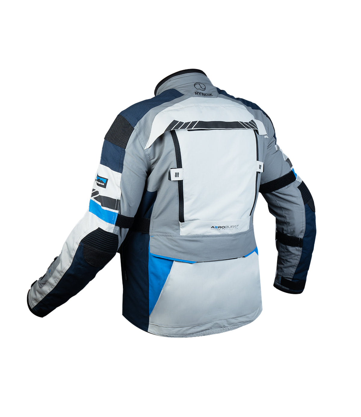 Rynox Stealth Evo 4 ADV Riding Jacket in Arctic Blue White  Color | D3O Level 2 Armor, Waterproof & All-Terrain Touring Jacket, Best Riding Jacket in India for road trips and long touring, Best touring Jacket under 20,000 in india, Made for Indian Roads, Bikes and Motorcycles