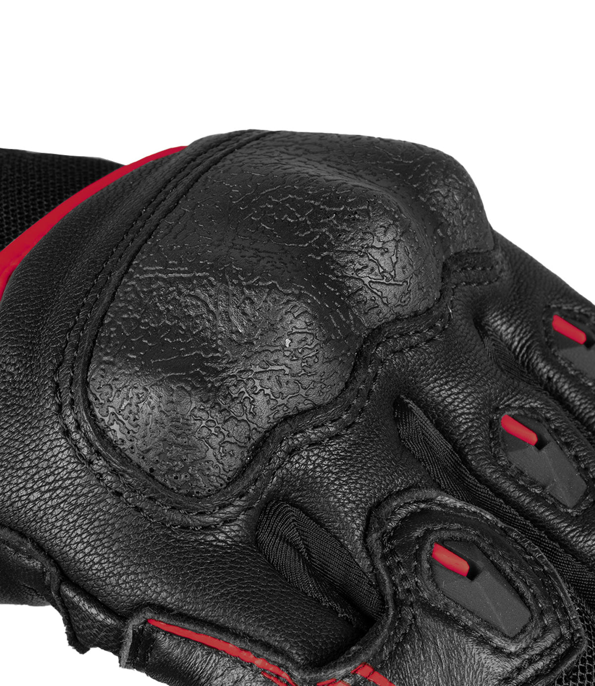 Rynox Tornado Pro 4 Riding Gloves - Black Red Color, Best riding gloves in India are made of Leather, D3O Protection & Touchscreen Friendly. Best Bike Gloves for road trips, long touring and specially made for indian bikes