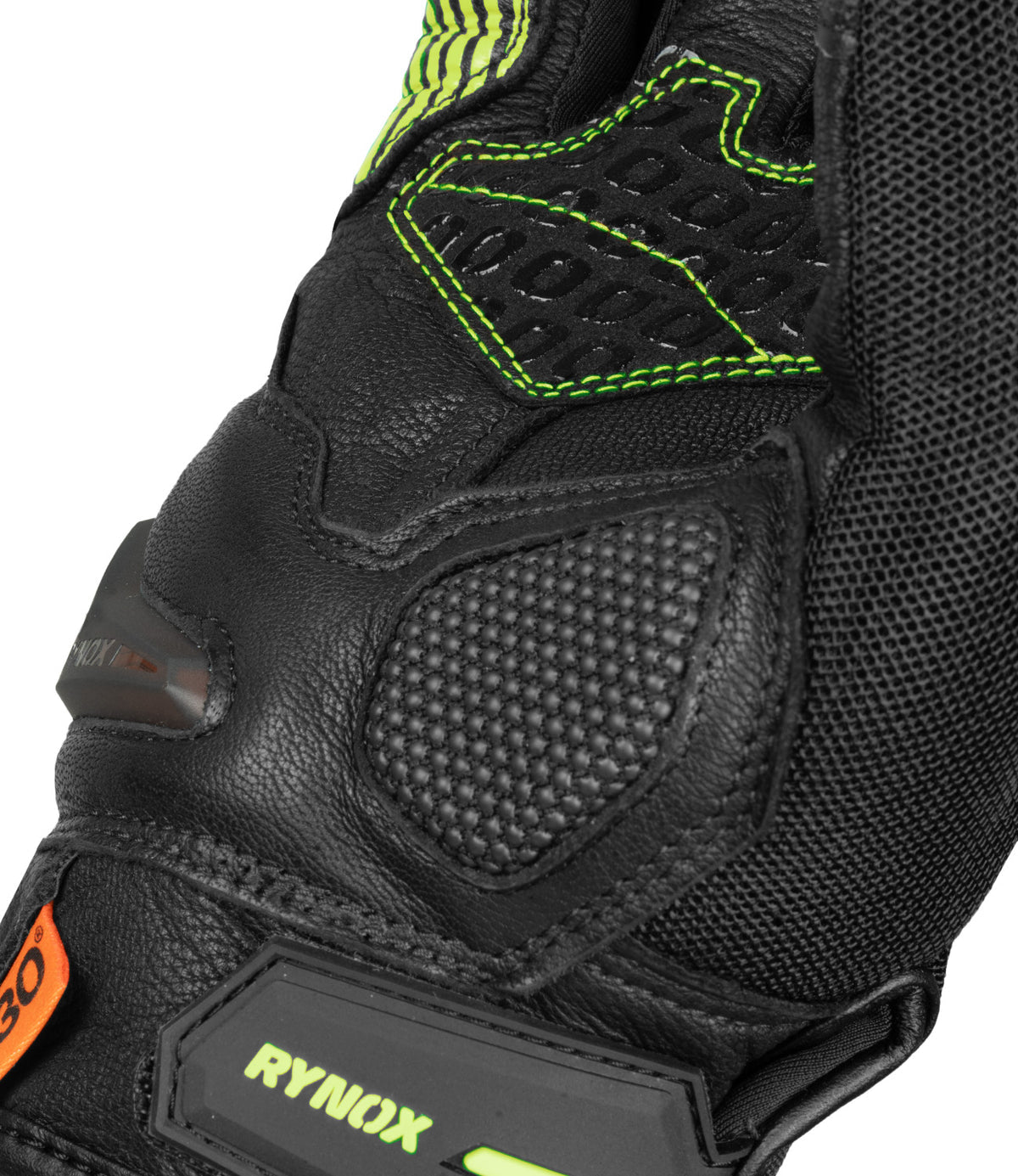 Rynox Tornado Pro 4 Riding Gloves - Black Yellow Color, Best riding gloves in India are made of Leather, D3O Protection & Touchscreen Friendly. Best Bike Gloves for road trips, long touring and specially made for indian bikes