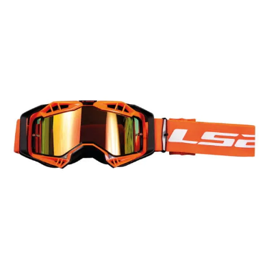 Ls2 Aura Pro Mx Goggle Black HV Orange With Iridium Visor,  Best Helmet goggles in india for bike riders, Best MX Goggles for Off roading, Goggles for Bikers to wear inside helmet for eye comfort and protection