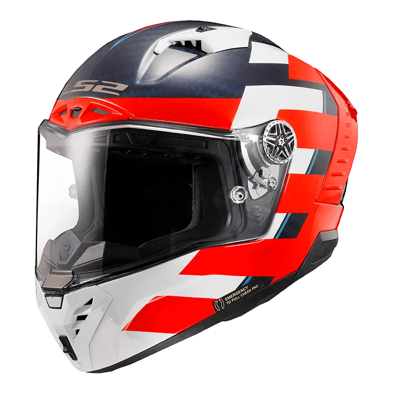 Best Helmet for Bikes, LS2 Full Face Helmet with Red White Blue Design
