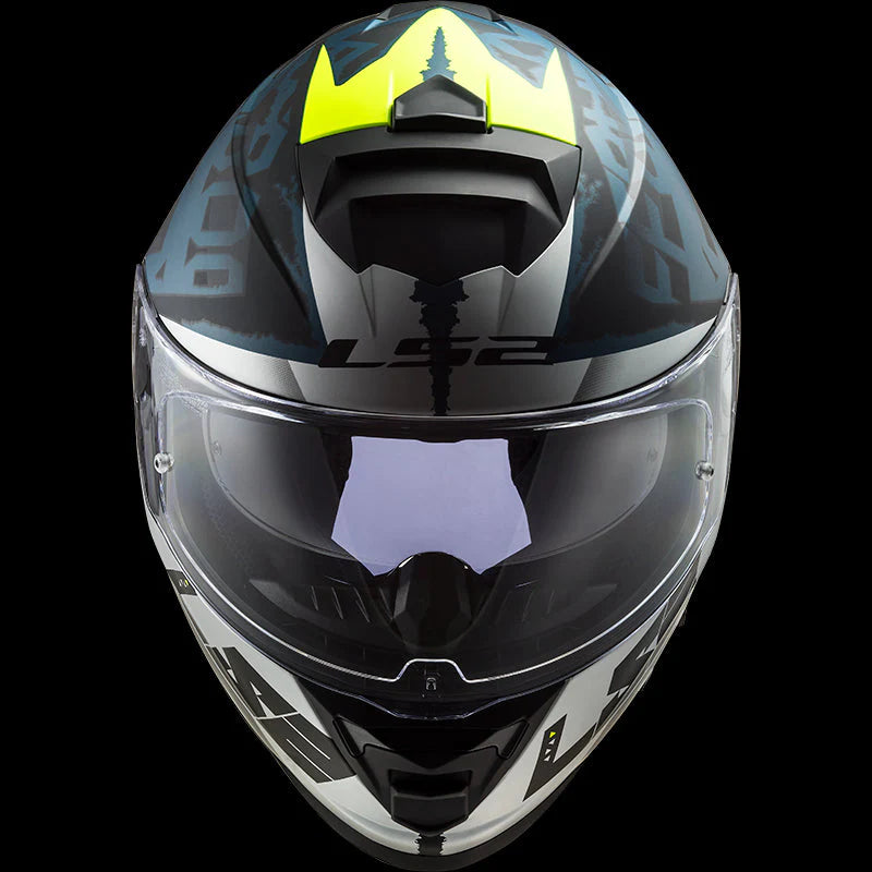 LS2 Storm 2 Sprinter Full Face Helmet, Best Affordable Race Helmet in India, Clear Visor Stylish Graphics Helmet safe for indian roads, Top LS2 Helmet in Matt Silver cobalt Color for Indian Motorcycle Bikes like Royal Enfield, KTM, Yezdi, Pulsar, Triumph,
