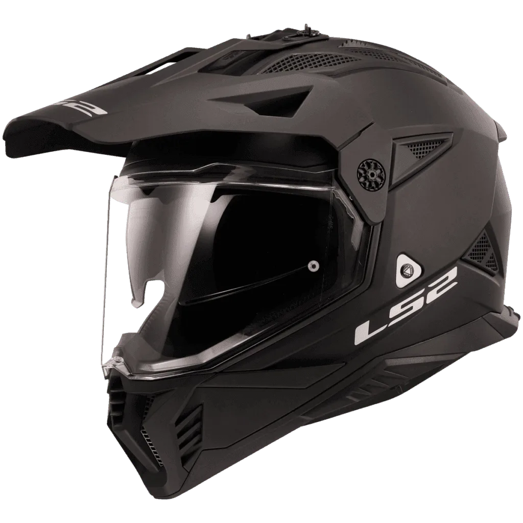 LS2 MX436 Pioneer 2 Solid Matt Black Dual Sports Helmet, Best Helmets in India for Indian Bike Riders, Best Helmet for Long Touring, Road trips, urban city riding