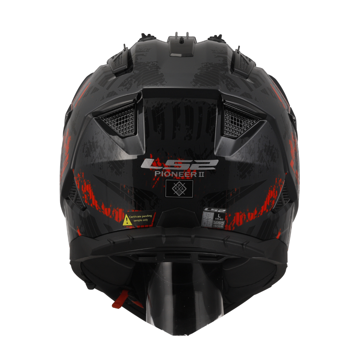LS2 MX436 Pioneer II Crazy Dual Sports Helmet in Black Red Color, Best Helmets in India for Bike Riders, Best Helmet for Road Trips, Long Touring, Adventure tours