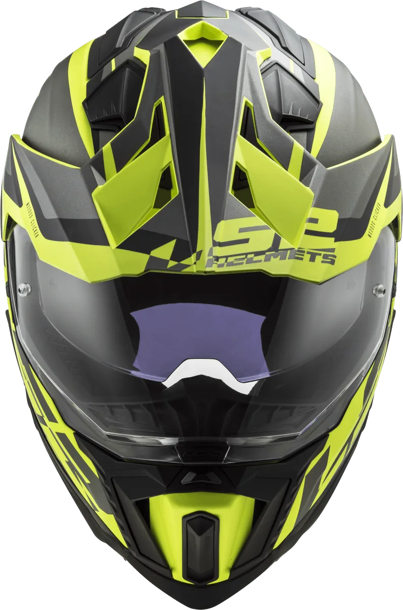 Ls2 Mx701 Explorer Alter Matt Black H-V Yellow Dual Sports Helmet, Best Motorcyle Bike Helmet in India