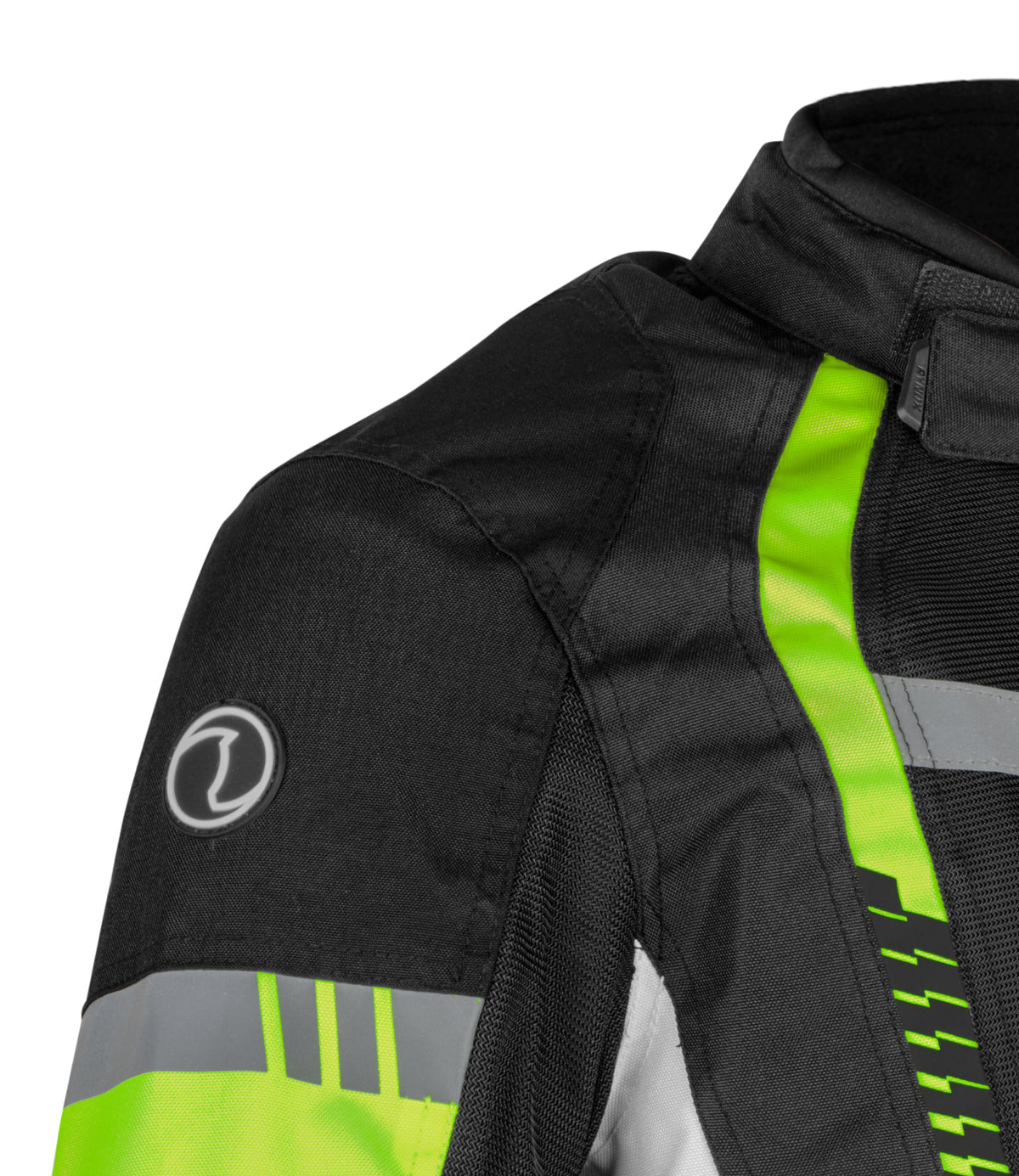 RYNOX Tornado Pro 4 Riding Jacket - CE Level 2 Certified Class A Black Hi Viz Green Touring Jacket for Bikes in India, Best Riding Jacket for indian motorcycle for road trips. Best Rynx Riding gear in India.