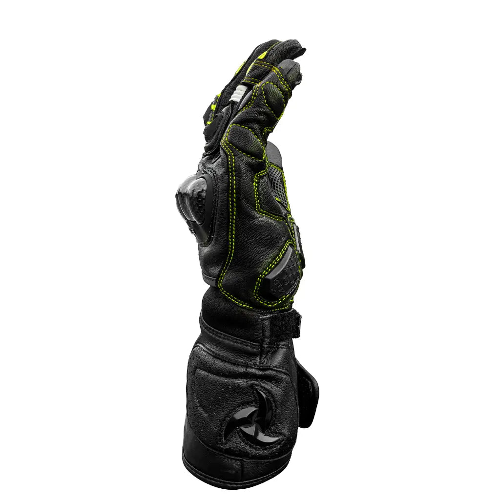 Raida Aeroprix Carbon Edition Full Gauntlet Riding Gloves in Black Grey, Carbon Fiber Protection, Safest Bike Gloves in India, Best Riding Gloves for Bike riders in india