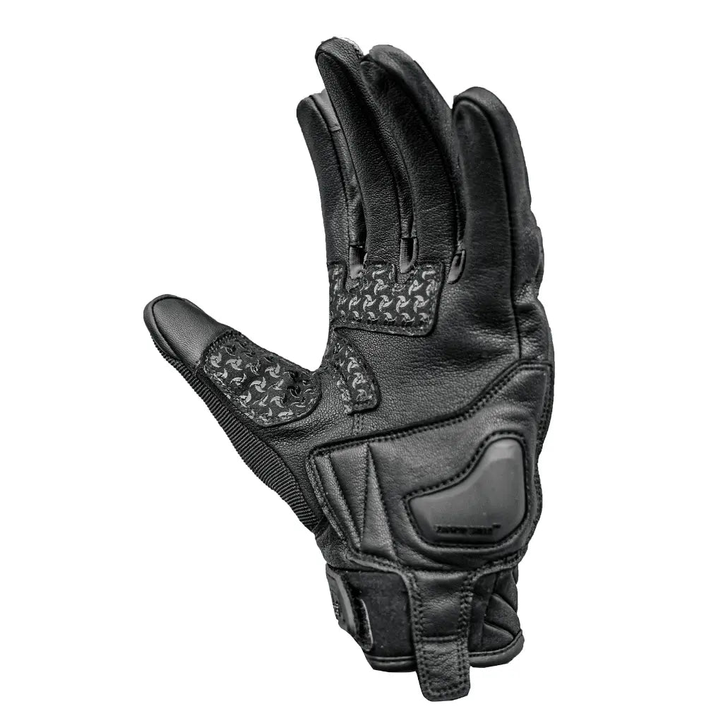 Raida Carbonite Bike Riding Gloves Black Color – Carbon Fiber Knuckles, Leather Build, Touchscreen & Touring Ready, Best Riding Gloves in India, Best Riding gloves for bike riders for safe riding, road trips, long touring