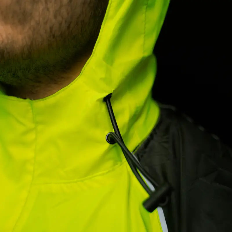 Raida Drymax Rain Jacket in YEllow Hi Viz Color – 10K Waterproof Riding Raincoat With Reflective Piping, Best Raincoat for Bike Riders in India, Best Rain Jacket in India for Monosoon, Long touring, road trips, Best Rain Jacket Performance Layer for Riders