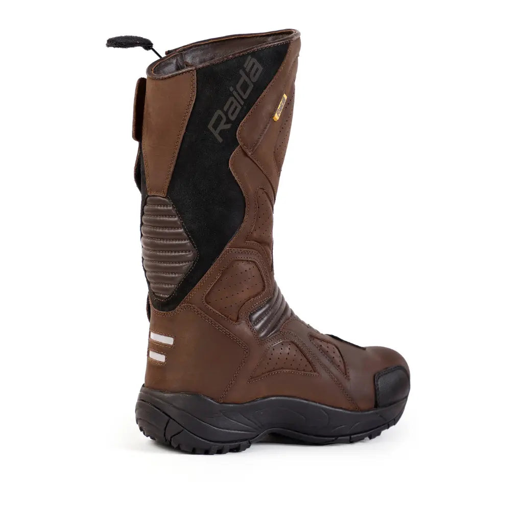 Raida Explorer Riding Boots in Brown Color – Waterproof, ISI-Certified Adventure Touring Boots, Best Waterproof Boots for Bike Riders, Best Riding Boots  in India for Road Trips on Indian Roads, Best Boots for Long Touring and Monsoon and Rainy season