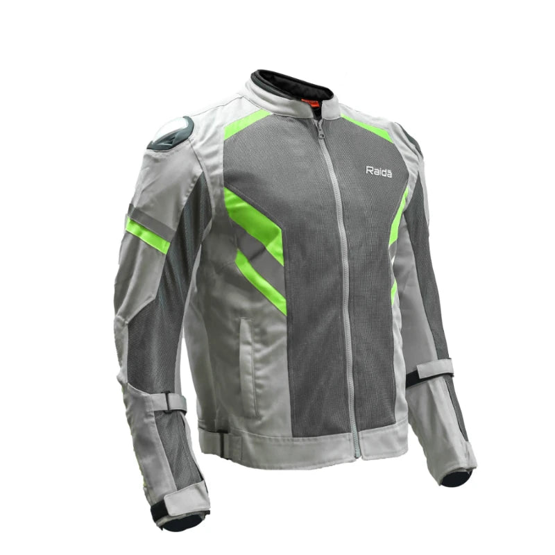 Raida Frigate Riding Jacket in Grey Color – Ce Level 2 Armored Mesh Jacket With Metal Sliders, Best Riding Jacket in India, Best Mesh Jacket in India for bike rikders