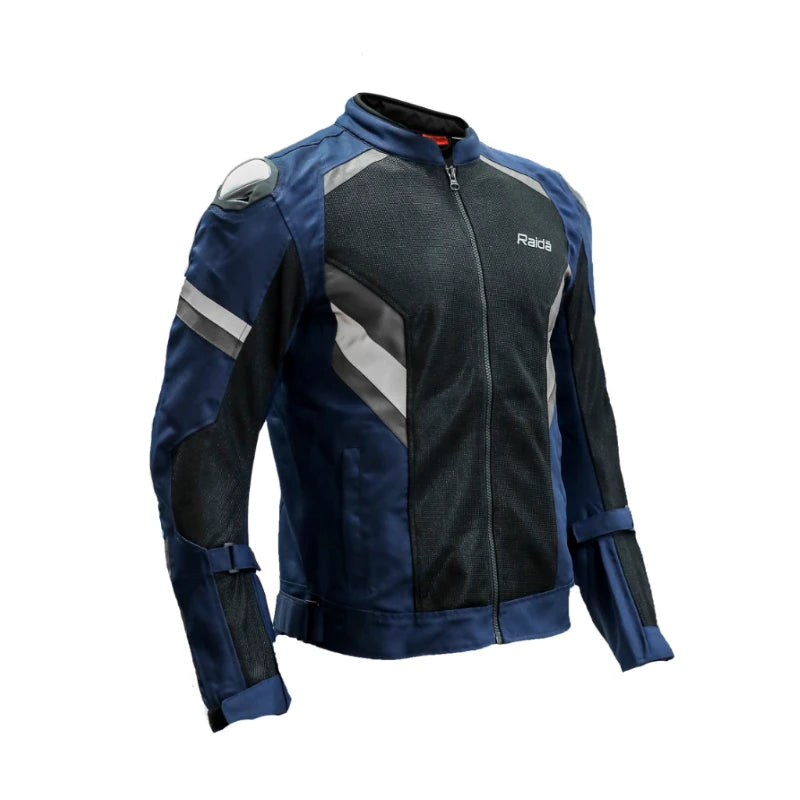 Raida Frigate Riding Jacket Navy Blue – Ce Level 2 Armored Mesh Jacket With Metal Sliders, Best Riding Jacket in India, Best Mesh Jacket in India for bike rikders