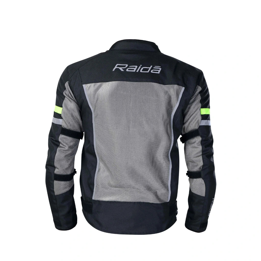 Raida Tourer Motorcycle Jacket in Grey Hi Viz Yellow Color – Budget-Friendly Best Riding Jacket under 5000 in India, Best Bike jacket for riders under 5k, Ce Level 2 Armored Riding Jacket ith full safety and protection, Best Bike Jacket for Long touring, road trips, safe long tours for motorcycle riders riding Indian Bikes