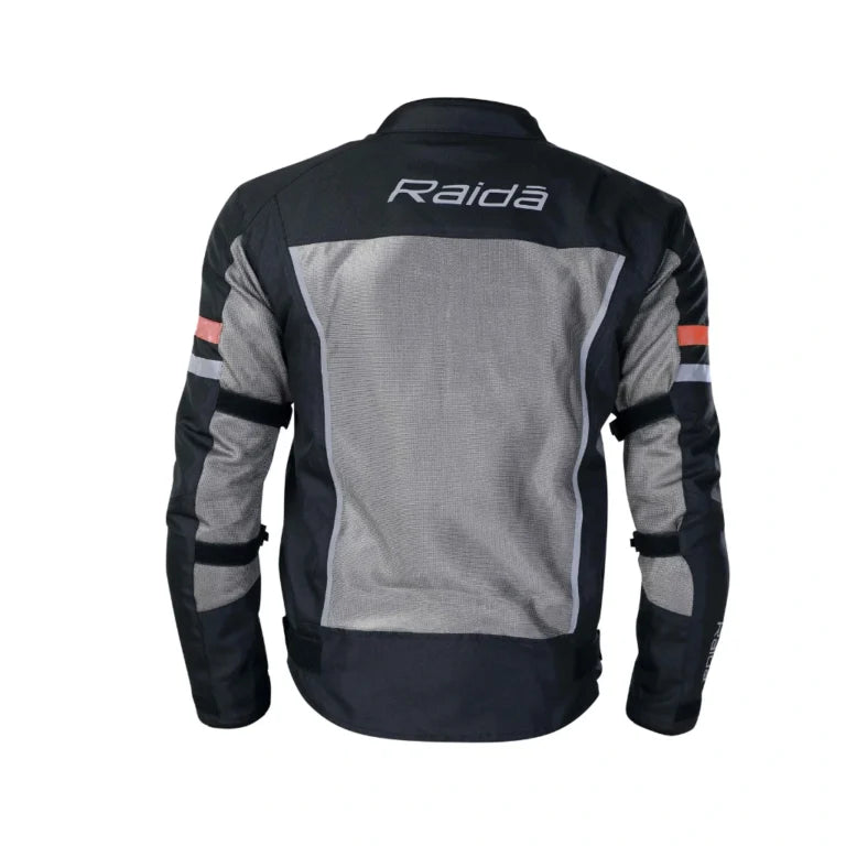 Raida Tourer Motorcycle Jacket in Grey Red Color – Budget-Friendly Best Riding Jacket under 5000 in India, Best Bike jacket for riders under 5k, Ce Level 2 Armored Riding Jacket ith full safety and protection, Best Bike Jacket for Long touring, road trips, safe long tours for motorcycle riders riding Indian Bikes