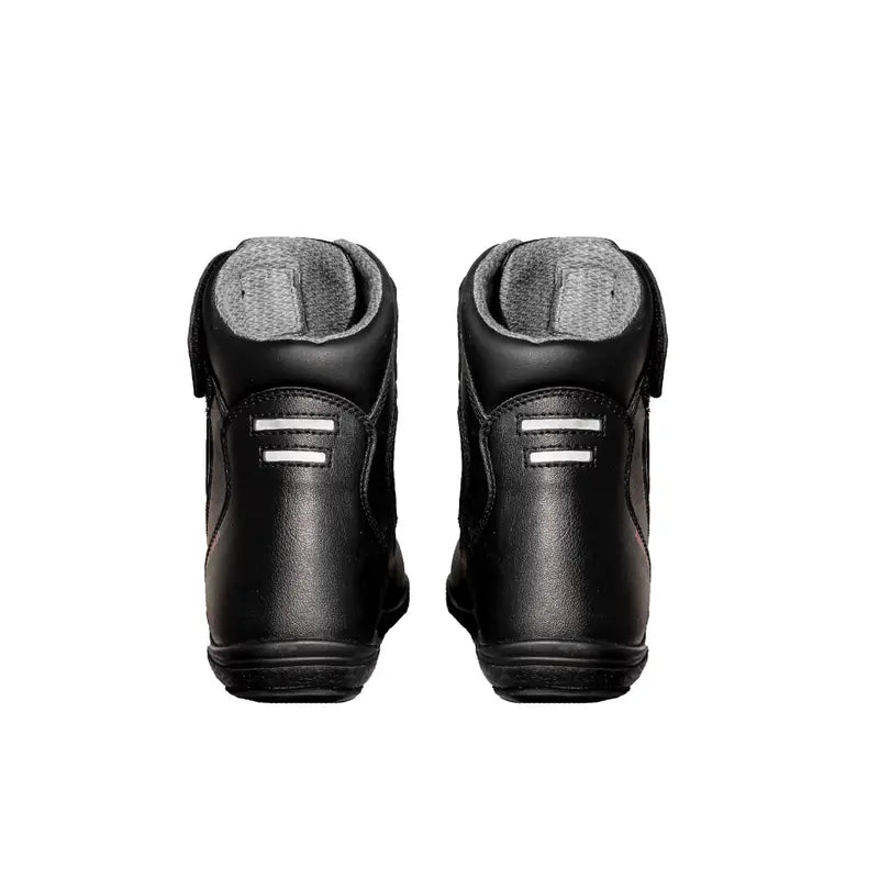 Raida Tourer Motorcycle Riding Boots Black Red Color – Isi-Certified Short Touring Boots With Dual Zippers, Best Riding Boots in India, Best Riding Shoes for Long touring, Road trips.