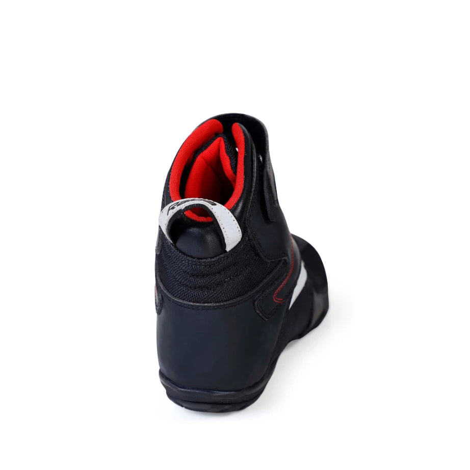 Raida Urbanr Riding Shoes in Black Red Color – Stylish, Protective & Quick-Lace Motorcycle Sneakers, Short Boots for Bike Riders, Best Riding Shoes for Indian Motorcycle Bikes Riding on Indian Roads for Urban Riding,
