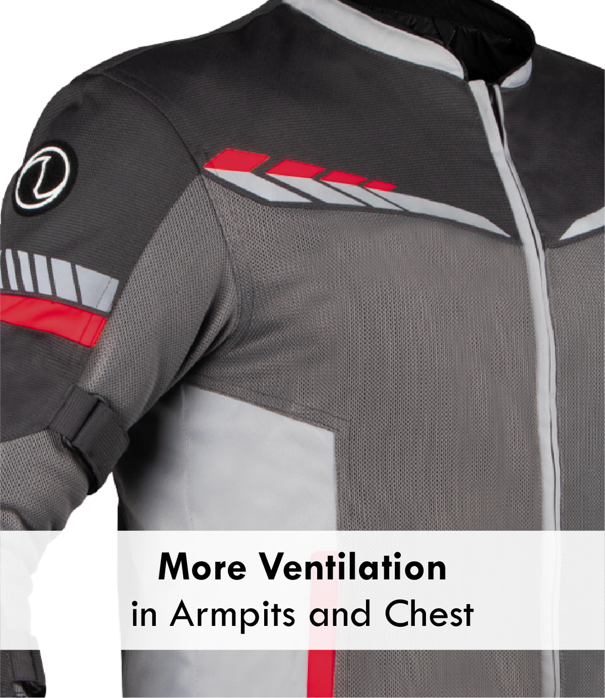 Rynox Air GT 4 Mesh Jacket in Grey Red Color - CE Level 2 Certified Class A Sporty Riding Jacket for Commutes and Adventures, Best Riding Jacket under 8k, Best Mesh Jacket in india safe for indian roads and best for road trips, Rynox Riding Jacket for men for Indian Bikes and all motorcyles in India