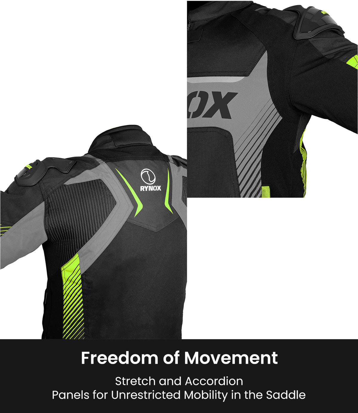 Rynox Apex Evo Riding Jacket in Black Yellow | CE Certified Class AA Rated Supersport Jacket with RHEON Level 2 Armor, Best Riding Jacket in India, Best Riding Jacket in India under 15000, Bike Jacket for sport riding, road trips and long touring, Sports jacket for indian sports bikes designed for indian roads