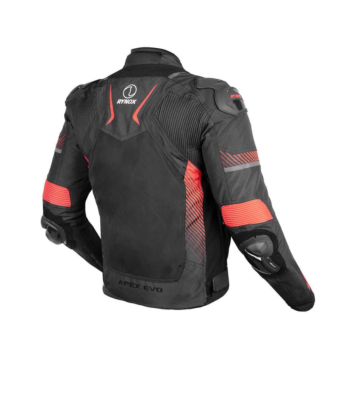 Rynox Apex Evo Riding Jacket in Black Red | CE Certified Class AA Rated Supersport Jacket with RHEON Level 2 Armor, Best Riding Jacket in India, Best Riding Jacket in India under 15000, Bike Jacket for sport riding, road trips and long touring, Sports jacket for indian sports bikes designed for indian roads