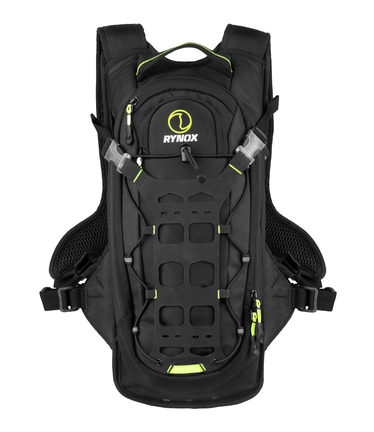 Rynox Navigator Hydration Backpack in Black Green color - Versatile Outdoor Adventure Gear, Durable & Hydration-Ready, Best Hydration Backpack sack in India for long touring, road trips and adventure tours,