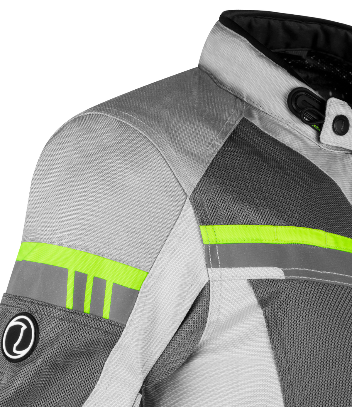 Rynox Stealth Air Pro Riding Jacket with Grey Hi Viz Green Stylish Color - CE Level 2 Certified ADV Touring Jacket, Best Riding Jacket in India under 10,000, Safe Riding Gears for Indian Bikes, Best Rynox Riding jacket for motorcyle bikes in india