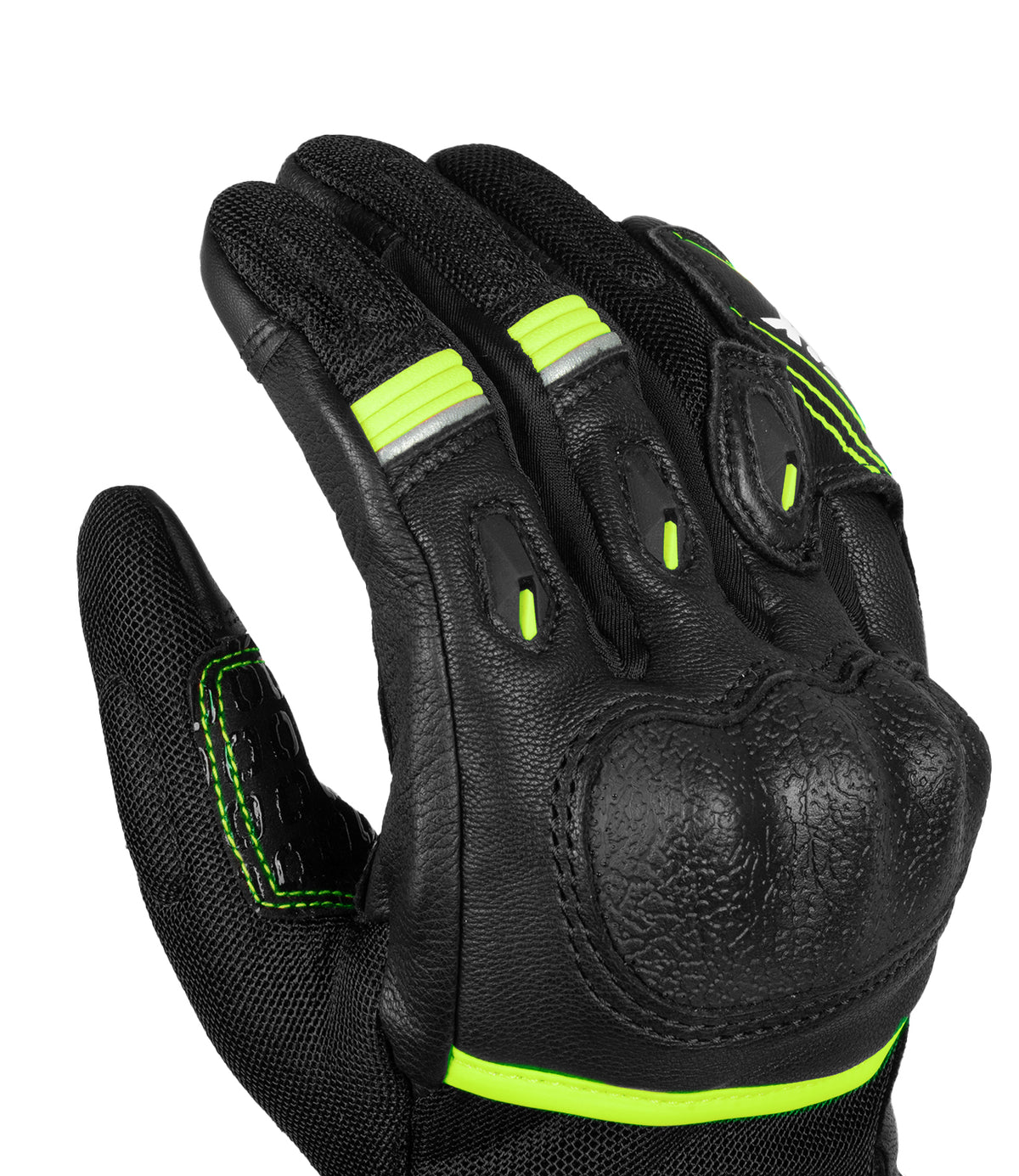 Rynox Tornado Pro 4 Riding Gloves - Black Yellow Color, Best riding gloves in India are made of Leather, D3O Protection & Touchscreen Friendly. Best Bike Gloves for road trips, long touring and specially made for indian bikes