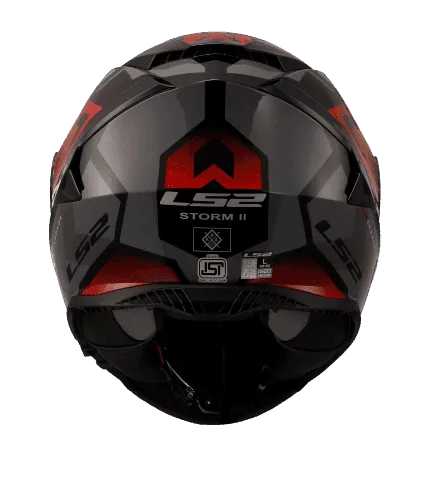 LS2 Storm 2 Kronos Full Face Helmet, Best Affordable Race Helmet in India, Clear Visor Stylish Graphics Helmet safe for indian roads, Top LS2 Helmet in Red Grey Color for Indian Motorcycle Bikes like Royal Enfield, KTM, Yezdi, Pulsar, Triumph,