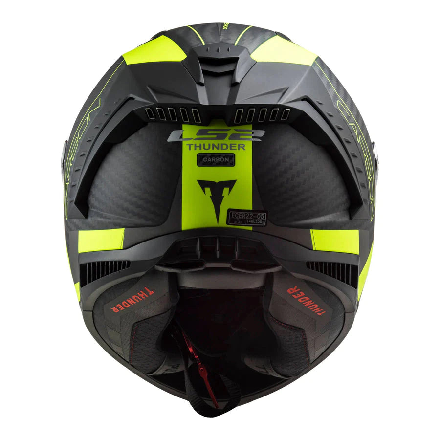 Ls2 Ff805 Thunder Carbon Racing1 Full Face Helmet - Gloss Blue Hi Viz Yellow, Best helmet in india for bike riders