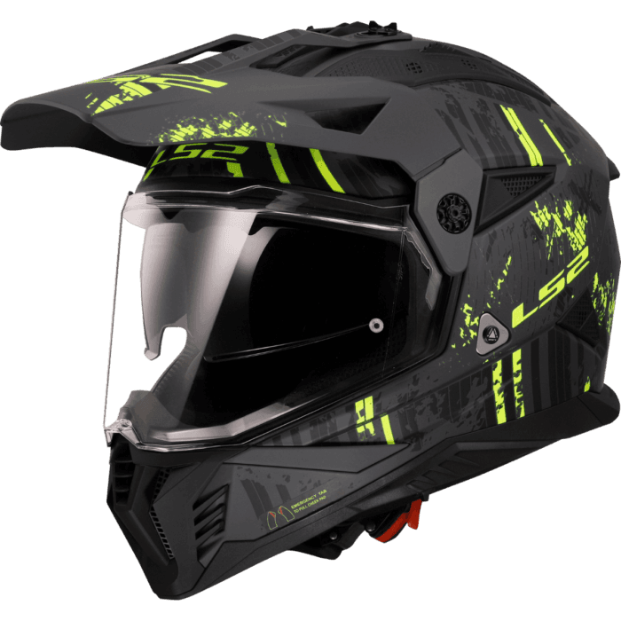 LS2 MX436 Pioneer II Crazy Dual Sports Helmet in Black Yellow Color, Best Helmets in India for Bike Riders, Best Helmet for Road Trips, Long Touring, Adventure tours