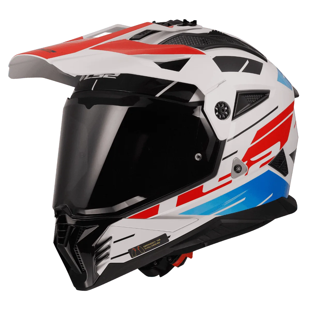 Ls2 Mx436 Pioneer 2 Namib White Blue Red Dual Sports Helmet, Best Motorcycle Bike Helmet in India