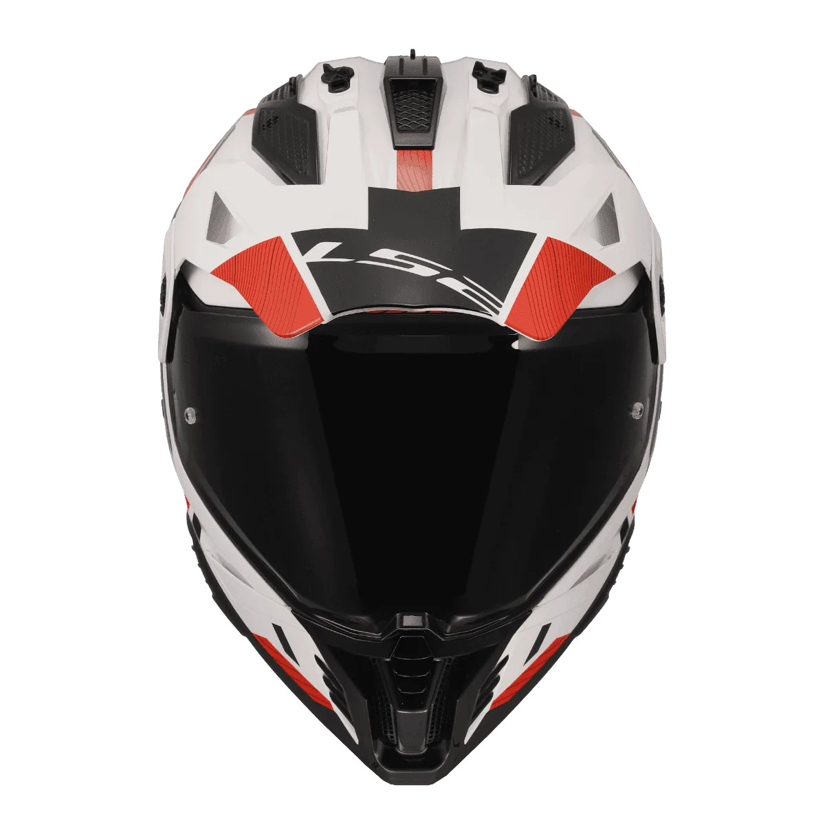 Ls2 Mx436 Pioneer 2 Hill White Red Dual Sports Helmet, Best LS2 helmet in India, Best Black Helmet for Bike Motorcycle like r15, yamaha, ktm