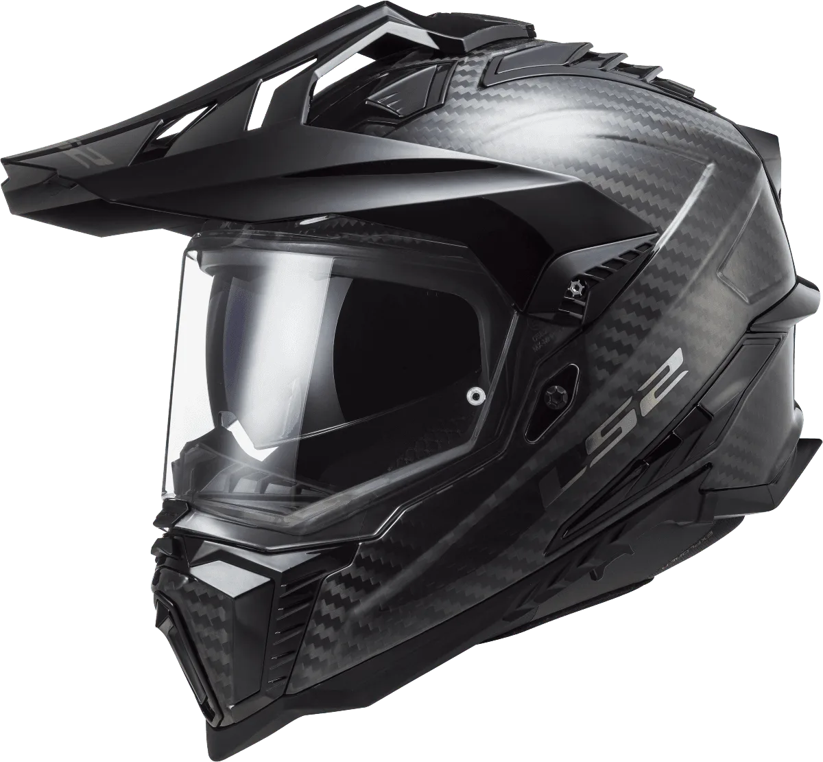 Ls2 Mx701 Explorer Carbon Solid Gloss Black Dual Sports Helmet, Best stylish helmet in india, helmet for tvs hiness, triumph, bmw, yamaha, pulsar, jawa, royal enfield motorcycle bikes in india