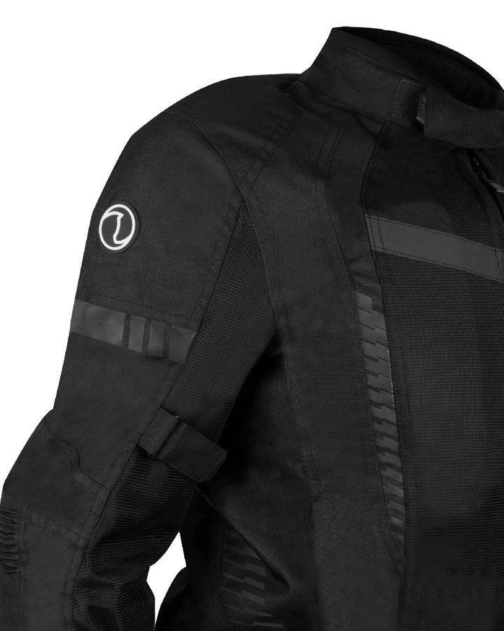 RYNOX Tornado Pro 4 Riding Jacket - CE Level 2 Certified Class A Black Touring Jacket for Bikes in India, Best Riding Jacket for indian motorcycle for road trips.
