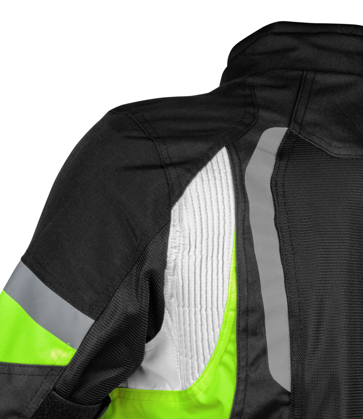 RYNOX Tornado Pro 4 Riding Jacket - CE Level 2 Certified Class A Black Hi Viz Green Touring Jacket for Bikes in India, Best Riding Jacket for indian motorcycle for road trips. Best Rynx Riding gear in India.