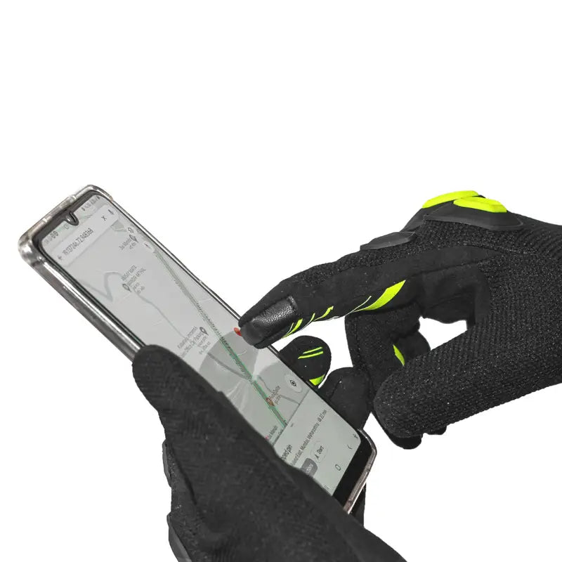 Raida Avantur Mx Riding Gloves in Black Hi Viz Yellow Color– Lightweight, Breathable Off-Road & Street Gloves for Bike Riders, Best Riding Gloves in India for Indian Roads, Road Trips and Long touring, Best Gloves for Off Road Bikes