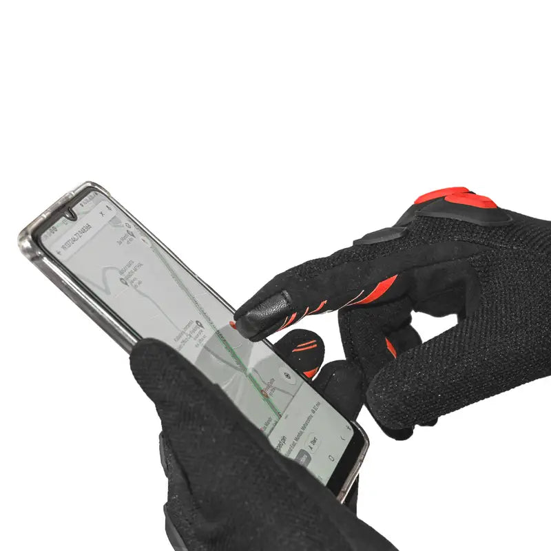 Raida Avantur Mx Riding Gloves in Black Red Color– Lightweight, Breathable Off-Road & Street Gloves for Bike Riders, Best Riding Gloves in India for Indian Roads, Road Trips and Long touring, Best Gloves for Off Road Bikes