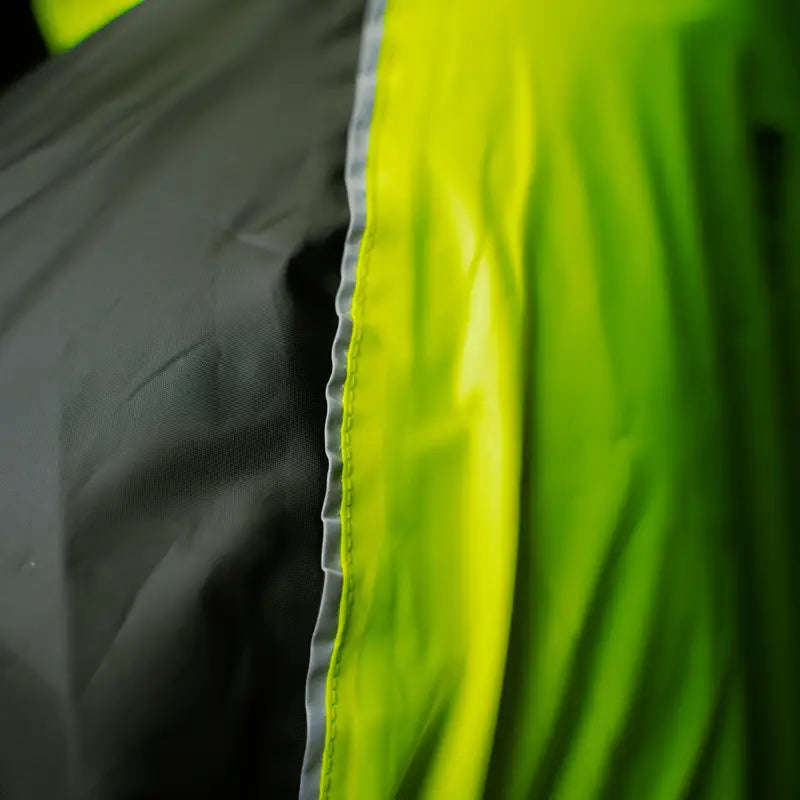 Raida Drymax Rain Jacket in YEllow Hi Viz Color – 10K Waterproof Riding Raincoat With Reflective Piping, Best Raincoat for Bike Riders in India, Best Rain Jacket in India for Monosoon, Long touring, road trips, Best Rain Jacket Performance Layer for Riders