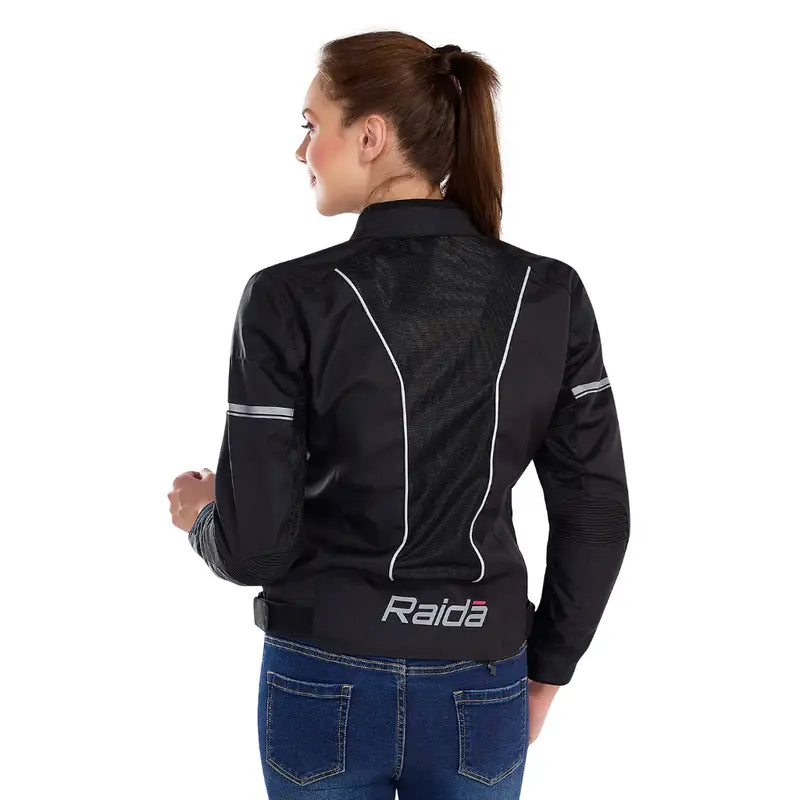 Raida Empress Womens Riding Jacket in Black Color – Bike Jacket for female riders with Ce Level 2 Armored Protection, Womens Bike Jacket is Tailored Fit For Female Riders, Best womens riding jacket for long touring, road trips and long bike rides