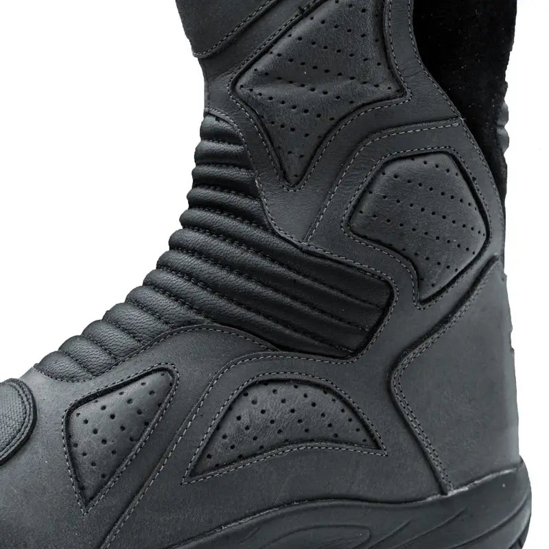 Raida Explorer Riding Boots in Grey Color – Waterproof, ISI-Certified Adventure Touring Boots, Best Waterproof Boots for Bike Riders, Best Riding Boots  in India for Road Trips on Indian Roads, Best Boots for Long Touring and Monsoon and Rainy season