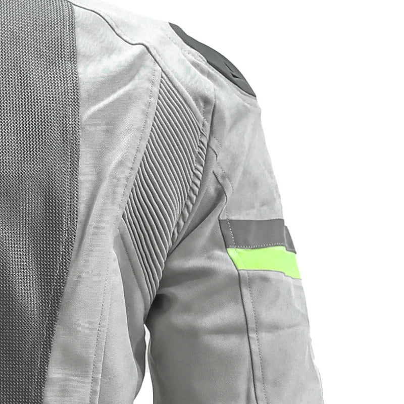 Raida Frigate Riding Jacket Grey Mesh Jacket – Ce Level 2 Armored Mesh Jacket With Metal Sliders, Best Riding Jacket in India, Best Mesh Jacket in India for bike rikders