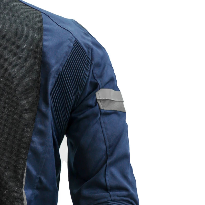 Raida Frigate Riding Jacket Navy Blue – Ce Level 2 Armored Mesh Jacket With Metal Sliders, Best Riding Jacket in India, Best Mesh Jacket in India for bike rikders