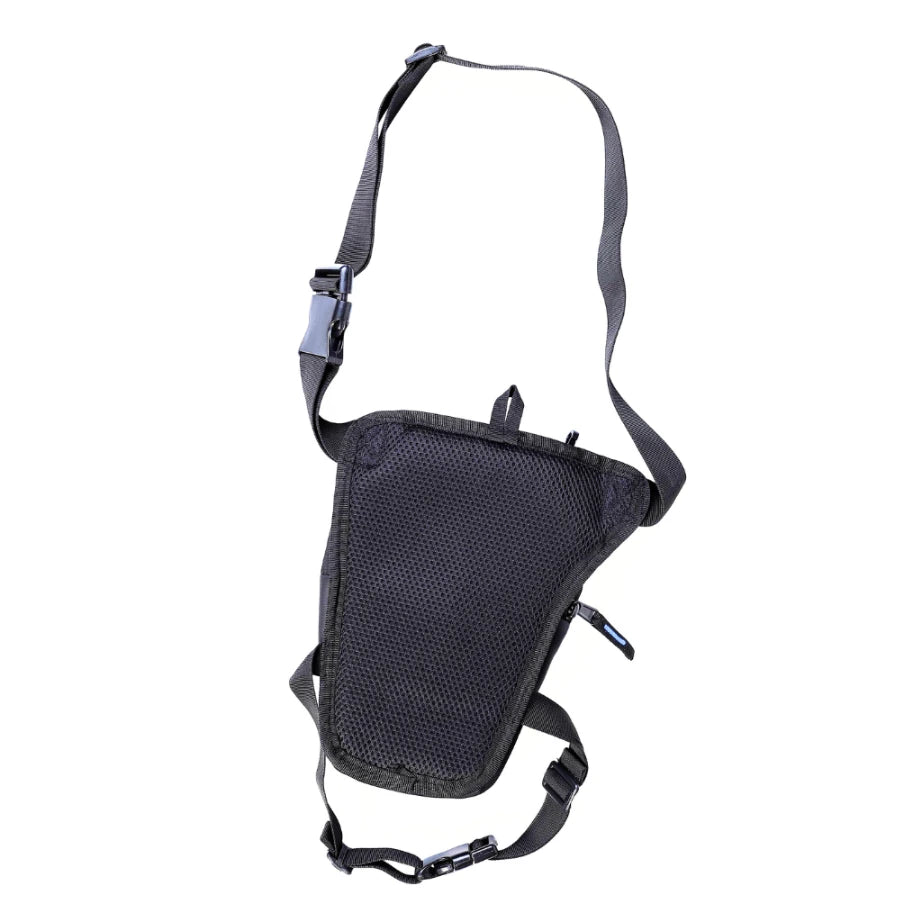 Raida Motomate Motorcycle Thigh Bag in Black Color – Stylish Pu-Coated Utility Bag With Adjustable Straps, Best Thigh Bag for Bike Riders, Luggage Accessories for Riders