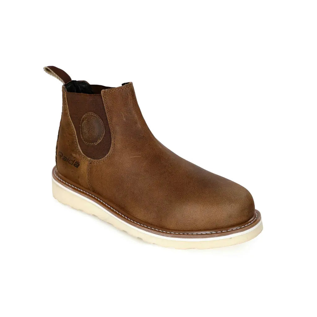 Raida Vintago Riding Shoes in Brown Color – Chelsea Boot-Inspired Style With Motorcycle Protection, Best Riding Shoes for Daily Urban Riding, Stylish Shoes for Bikers