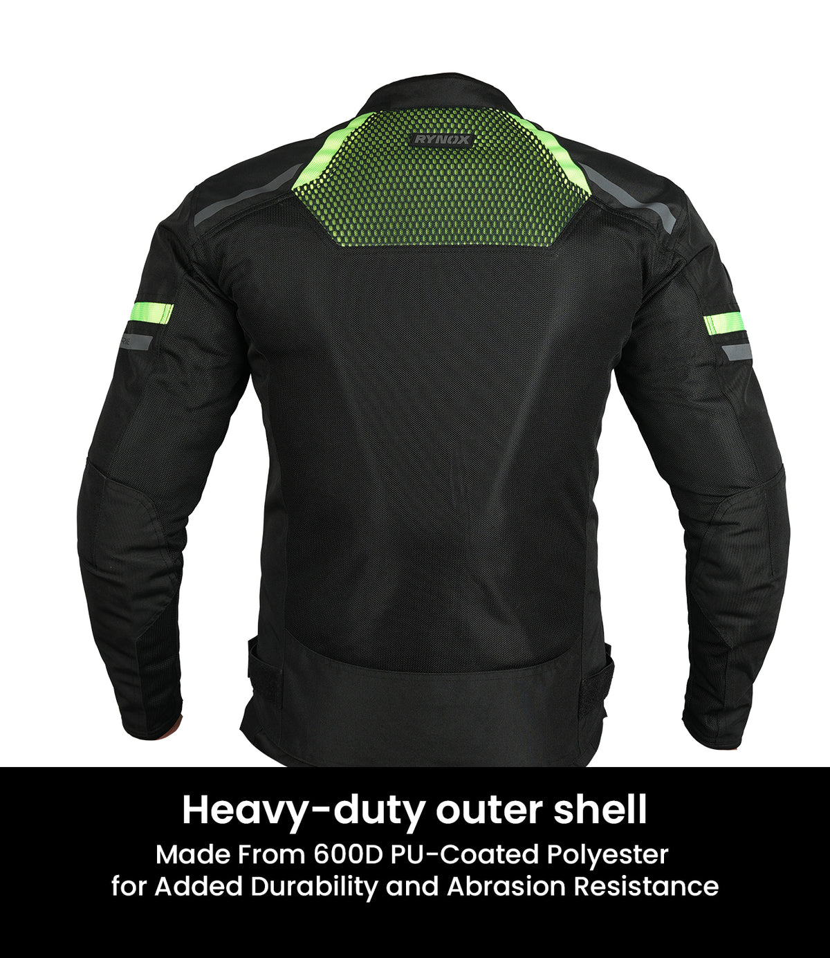 Rynox Helium GT 3 Riding Jacket in Black Green Color - Lightweight CE Level 2 Certified Mesh Jacket, Best Riding Jacket in India, Mesh jacket for Bike Riders, Best Bike Jacket for Road Trips, Long Touring, Motorcycle Tours,